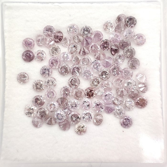 85 pcs Diamantes - 2.33 ct - Redondo - Pink - SI3 - I3 *NO Reserve Price*