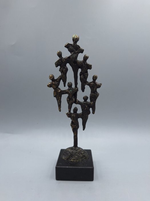 Ger van Tankeren - Estátua, Opbouwend - 18.5 cm - Bronze