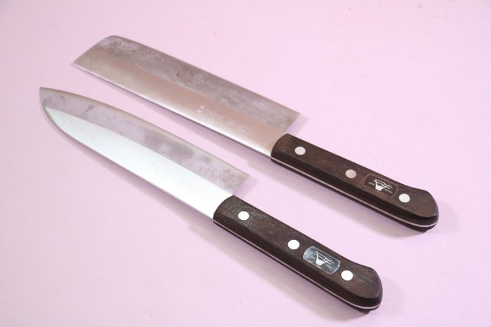 "刀 KATANA" kitchen knife, 三徳 Santoku , 菜切 Nakiri　 - Konyhakés - Kitchen knife set - Acél - Japán