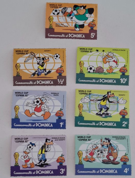 World Cup Spain 1982 - 7 Timbres - Walt Disney Productions 1981 - 1982