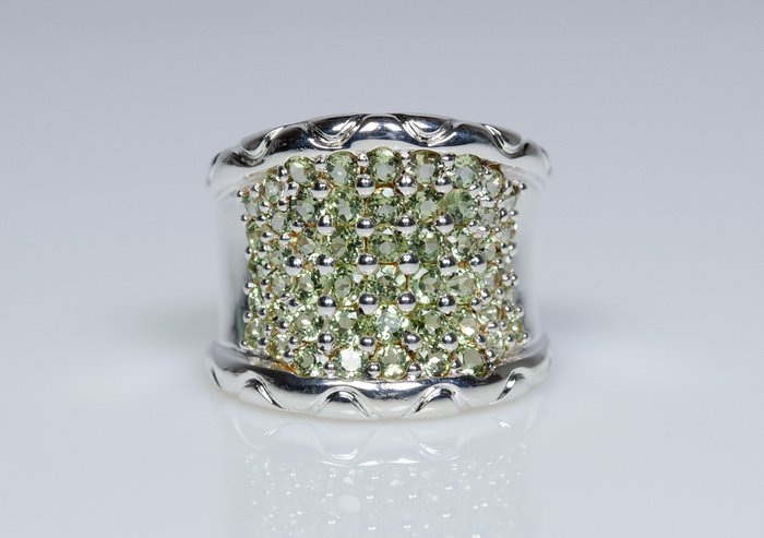 Ohne Mindestpreis - 2.00 ct Peridote (tested) - Ring - 925 Silber 