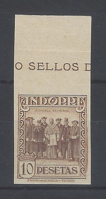 Espagne 1935 - 10 Pts. Andorre - sans bosse - Edifil nº 43s