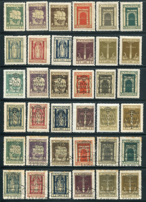 Fiume 1923/1924 - 3 Complete Series - Sassone n 190/225 - S.25 + S.27 + S.29