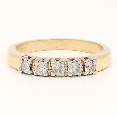 Zonder Minimumprijs – Ring – 18 karaat Geel goud –  0.15 tw. Diamant  (Natuurlijk)