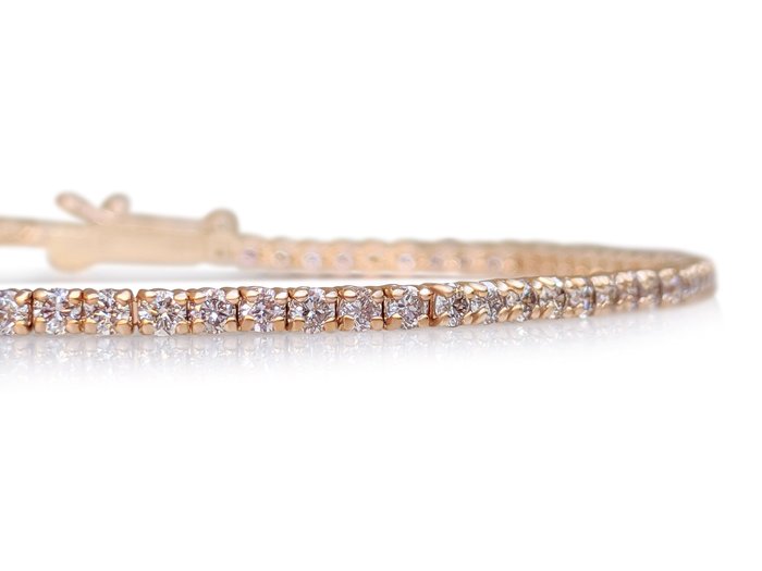 No Reserve Price - Bracelet - 14 kt. Rose gold -  1.78 tw. Pink Diamond  (Natural coloured) 