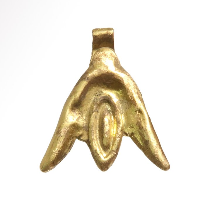 Starożytny Egipt Złoto Zawieszka do naszyjnika, forma lotosu  (Bez ceny minimalnej
)