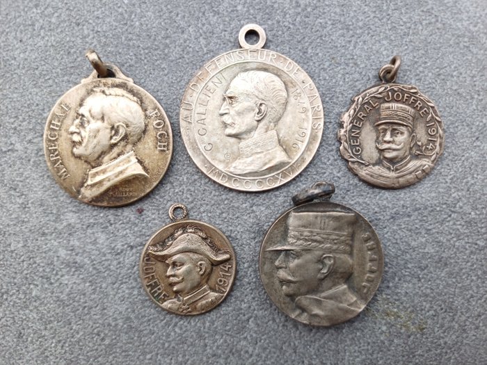 法国 - 奖章 - Collezione medaglie generali francesi prima guerra mondiale Foch Joffre