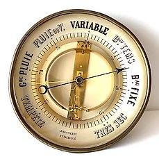 Bourdon-type – Aneroïde barometer – Ø 26 cm — Messing , metaal en glas