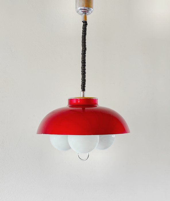 Hanging lamp - Lacquered metal, glass