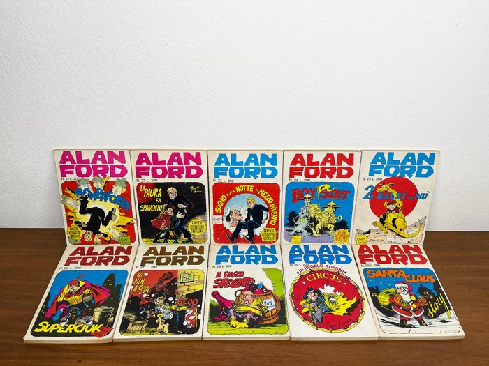 Alan Ford nn. 21/30 - 10 Comic collection - Ensipainos - 1971/1971