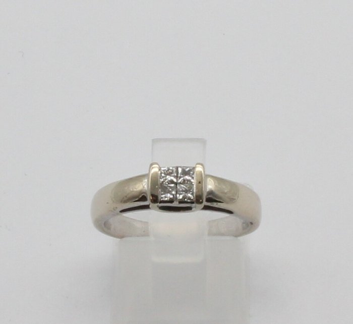 没有保留价 - 戒指 - 18K包金 白金 钻石  (天然) 