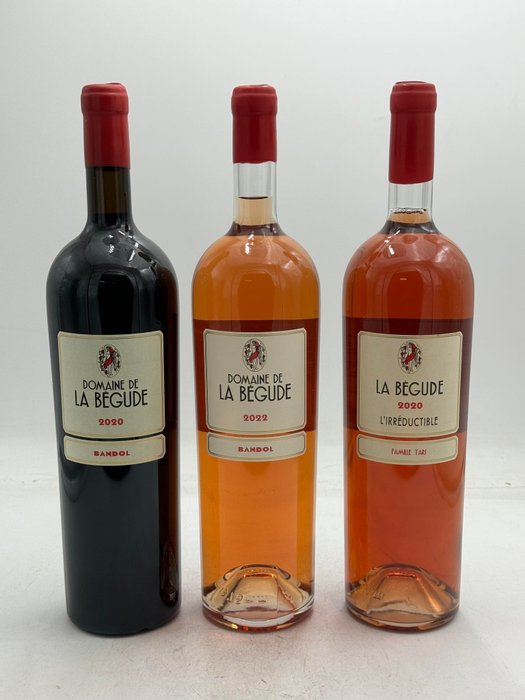 La Bégude: 2020 Bandol Rosé "Irréductible", 2022 Rosé Bandol & 2020 Bandol Rouge - Provence - 3 Magnum (1,5 l)