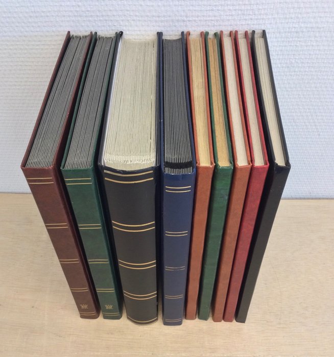 荷蘭  - 9 本大幅面相簿庫存書，各種顏色和尺寸