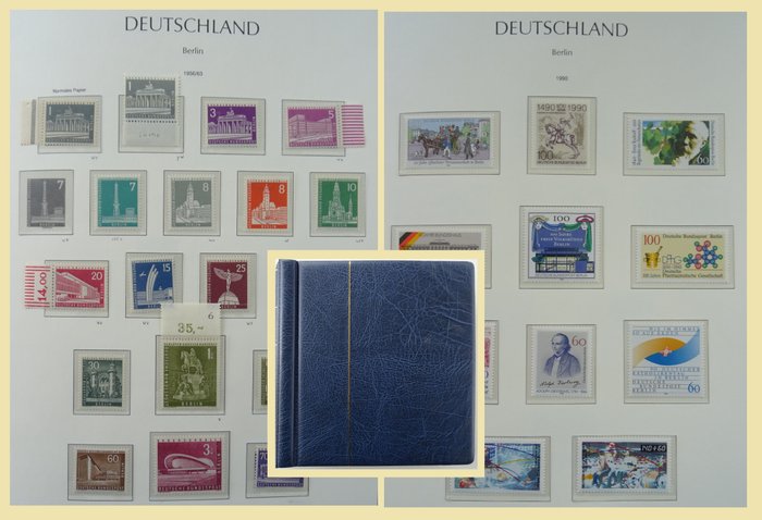 Berlin 1948/1990 - Colecție aproape completă - cu diverse erori de placă - în albumul pretipărit Leuchtturm SF.