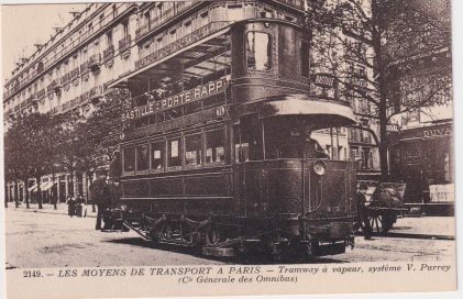 França - Carris elétricos (carros/ elétricos) - Postal (1) - 1900-1930