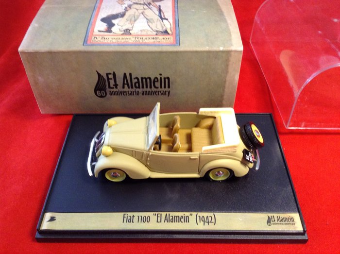 Brumm 1:43 - Model raceauto - Special Series - Limited Edition - ref. #S02/22 Fiat 1100 (508C) Cabriolet Italiaans leger - 60e verjaardag Slag om El Alamein