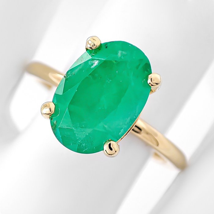 No Reserve Price - Ring Yellow gold -  2.72 tw. Emerald 
