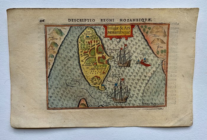 非洲, 地圖 - 莫三比克; P. Bertius - Insulae & Ars Mosambique. - 1601-1620