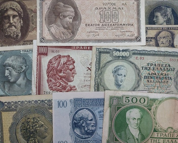 Grækenland. - 28 banknotes - various dates  (Ingen mindstepris)