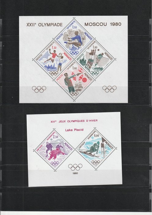 Monaco 1980 - XXII olympialaiset Moskovassa - Yvert blok specieaux 11  + 12