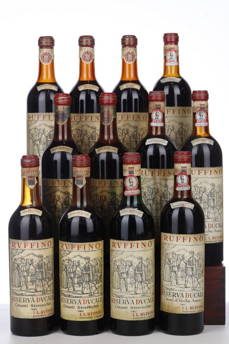1953, 1954, 1958, 1961 x6 & 1969 x3 Ruffino - Chianti Clásico Riserva - 12 Botellas (0,72 L)