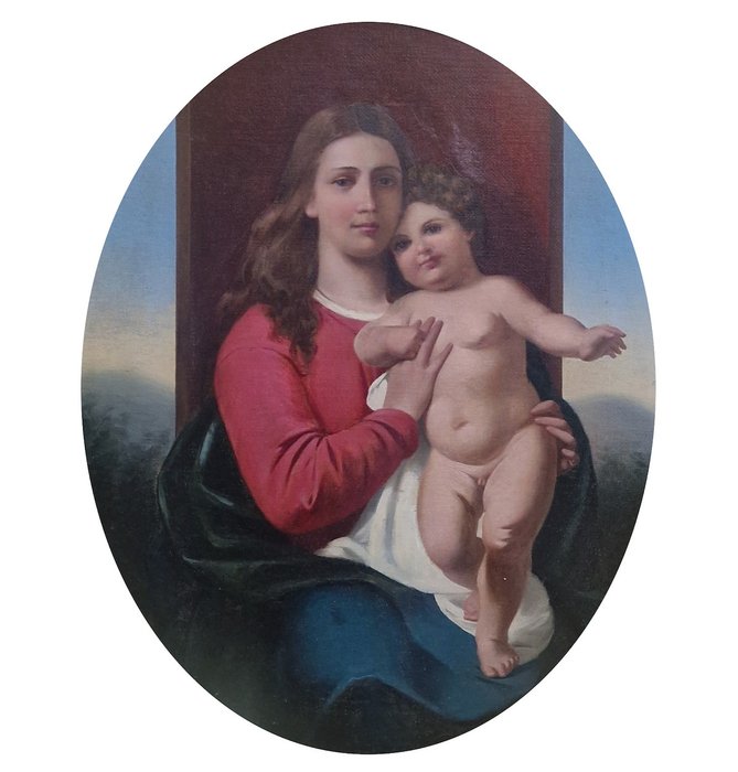 Scuola italiana (XIX) - Madonna con Bambino