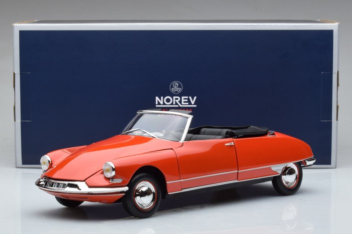 Norev 1:18 - 模型敞篷车 - Citroën DS 19 Cabriolet 1961 - 珊瑚红