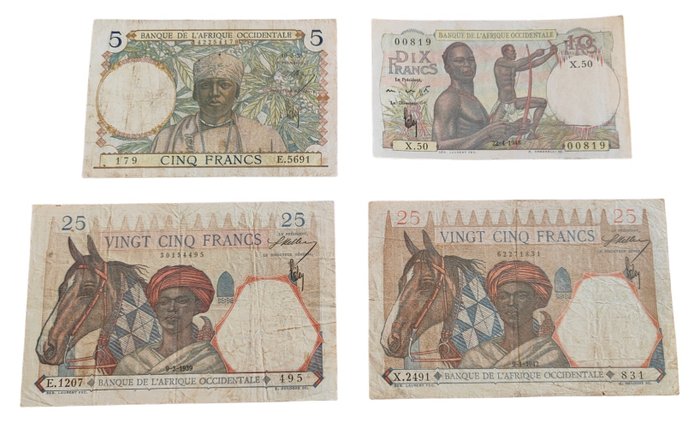 Westafrikanische Staaten. - 4 banknotes - various dates  (Ohne Mindestpreis)