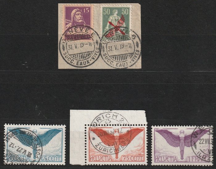 Suíça 1919/1924 - Correio aéreo - SBK nrs F2 en F10x-F12x