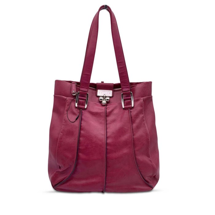 Other brand - Pink Purple Leather Shoulder Bag with Spheres Tragetasche