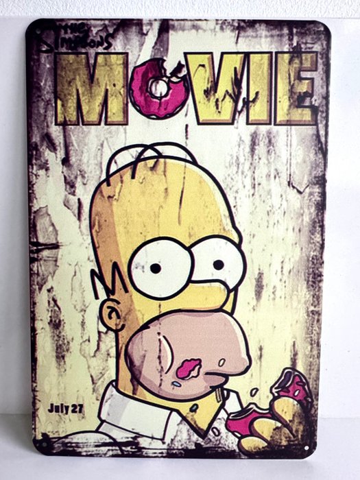 Plaque Publicitary The Simpsons Movie 27 July 2007 - Figuuri - metalli