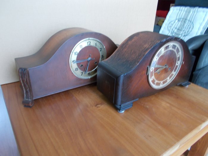壁爐鐘  (2) - JUBA B1 en JUBA  B14 -   木, 玻璃, 黃銅 - 1920-1930, 1930-1940