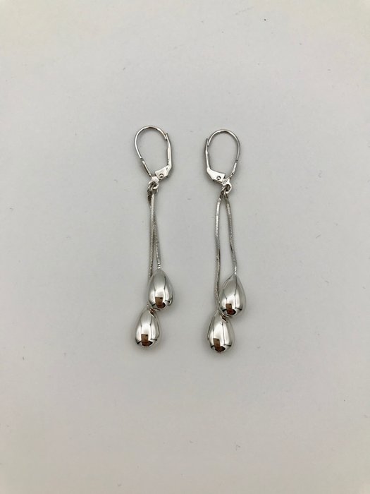 Drop earrings - 14 kt. White gold 