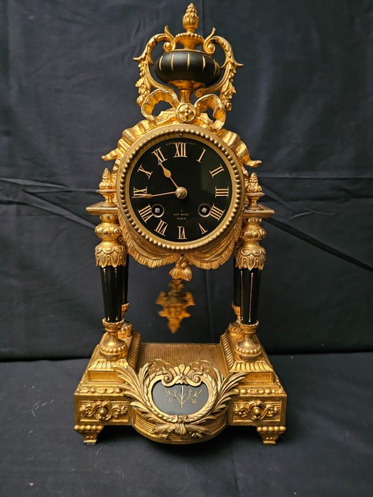 台钟 拿破仑 III 大理石, 镀金青铜 - 1850-1900