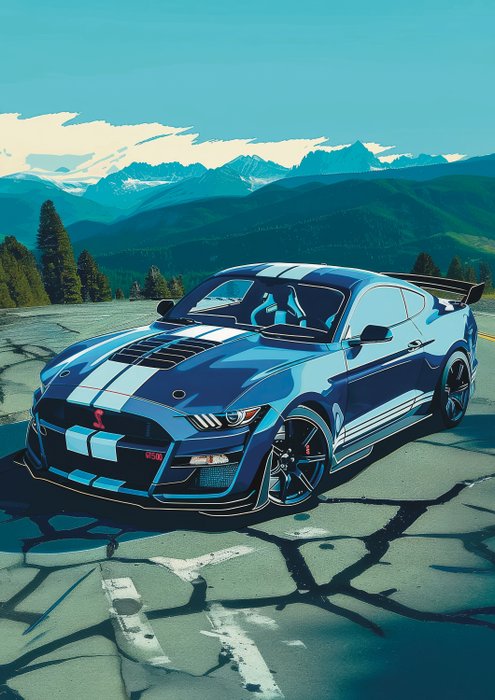Maalaus/taideteos COA:lla - SDIMART 1996 - Shelby GT500 (2021) 2/5 (only 5 copy worldwide) WITH COA - 2024