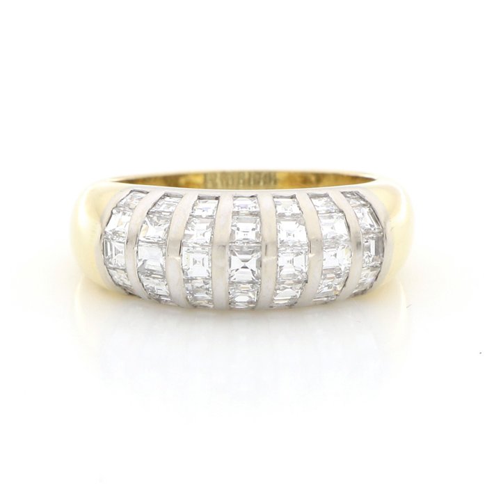 Utan reservationspris - Ring - 18 kt Gult guld, Vittguld -  1.85 tw. Diamant  (Natural) 