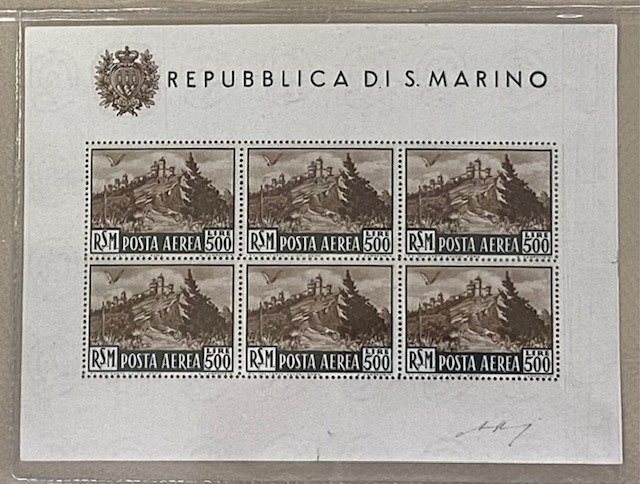 San Marino 1951 - View BF 6v MNH** - Sassone N. 12