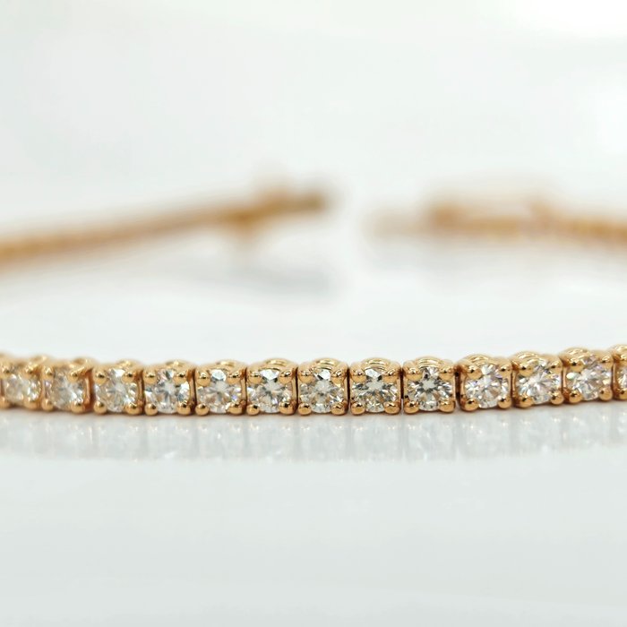 No Reserve Price - Tennis bracelet Rose gold Diamond  (Natural) 