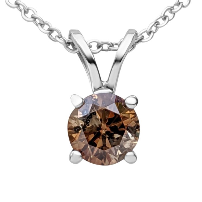 Sin Precio de Reserva - Collar con colgante - 14 quilates Oro blanco -  0.45 tw. Diamante  (Color natural) 
