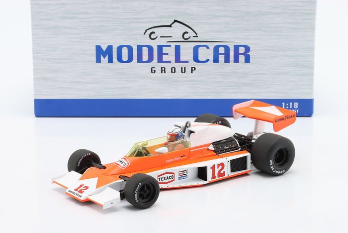 Modelcar Group 1:18 - Miniatura de carro de corrida -McLaren-Ford M23 #12 3rd GP Germany 1976 - Missa de Jochen