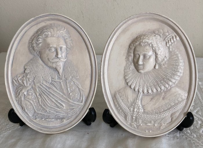 Relief, Amelia, Princess of Orange &  Frederik Hendrik van Oranje-Nassau - 0 cm - Ceramică