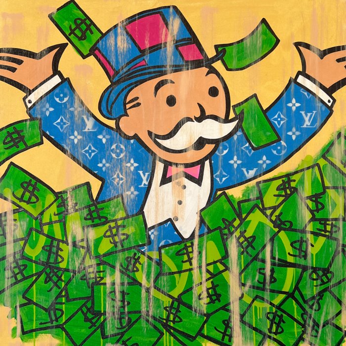 Dillon Boy (1979) - Mr Monopoly Pop Art Painting x Alec Monopoly Money Richie Rich Louis Vuitton Suit x No Reserve