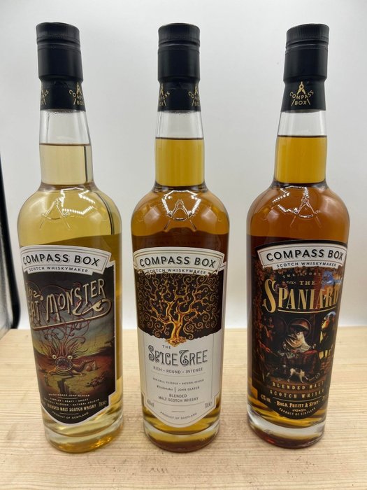 Compass Box - The Spaniard & The Spice Tree & The Peat Monster  - 70 cl - 3 botellas 