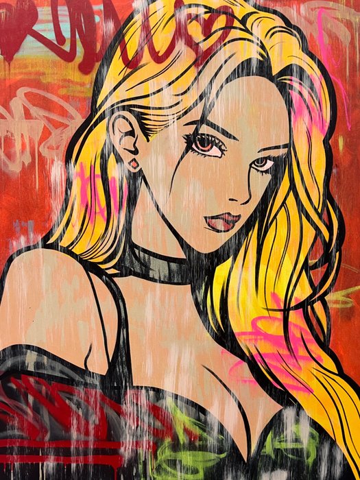 Dillon Boy (1979) - Sexy Nude Anime Young Sexy Blonde Graffiti Girl Erotic Cartoon Street Art Manga Painting x No