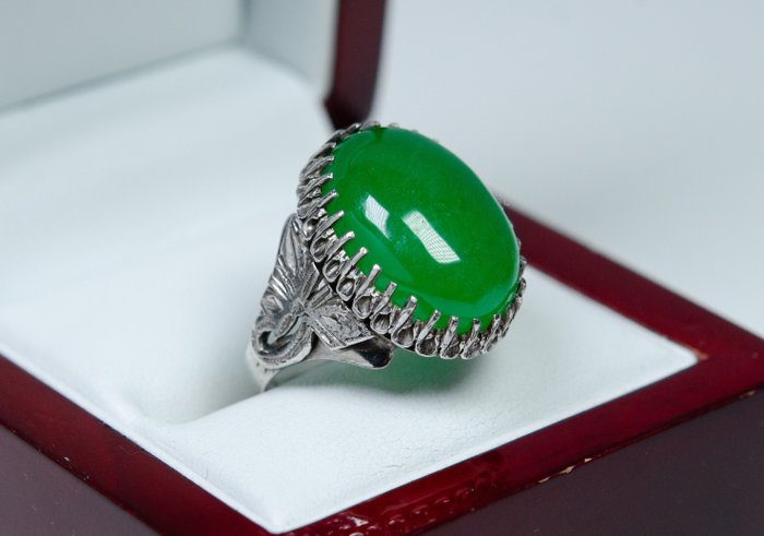 No Reserve Price - Jade - Ring - 800 silver