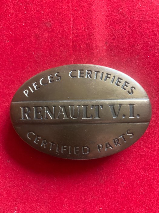 Utklippstavle - Renault - Presse papier en bronze "RENAULT V.I - Pièces certifiées"