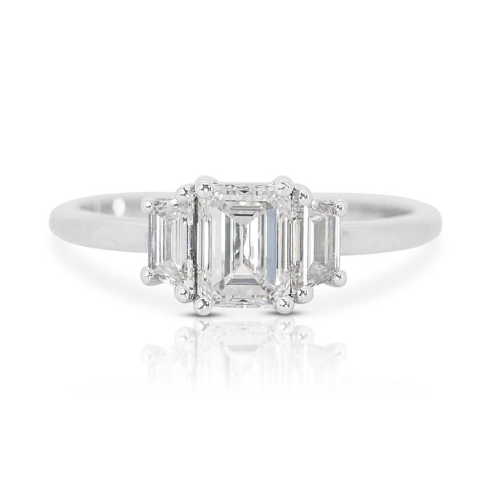 Ring - 18 karat Hvitt gull -  1.35 tw. Diamant  (Naturlig) - Diamant 