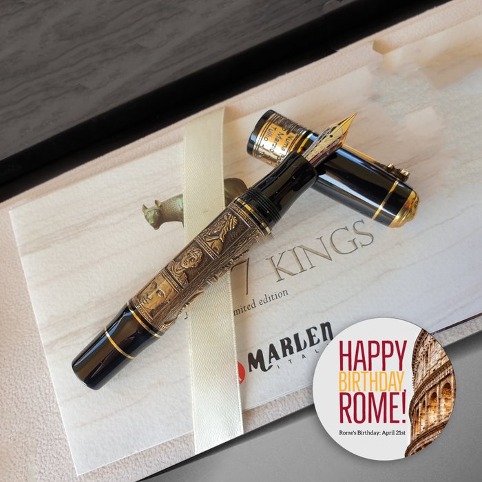 Marlen - Rome Seven Kings Bronzo - Edizione Limitata di 753 esemplari - Pennino Oro 18 carati - Fountain pen