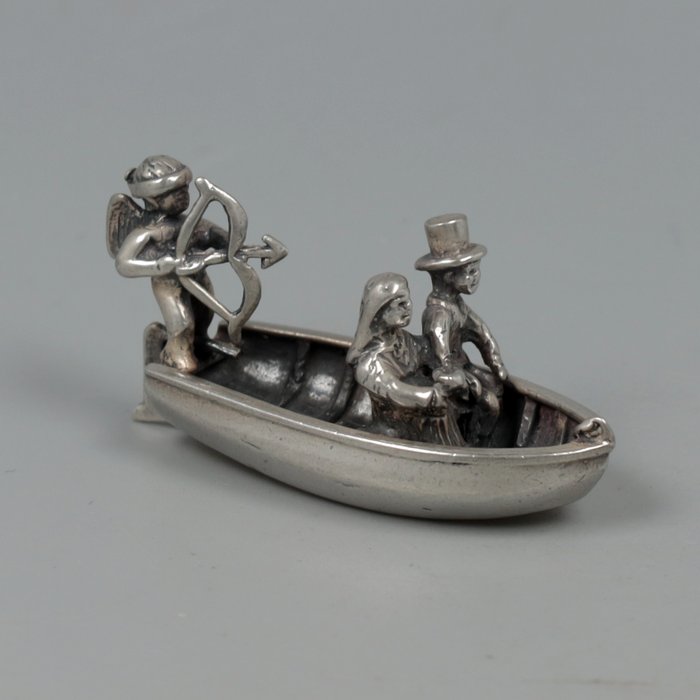 Het Liefdesbootje *NO RESERVE* - J. Niekerk - Miniatűr figura - Ezüst