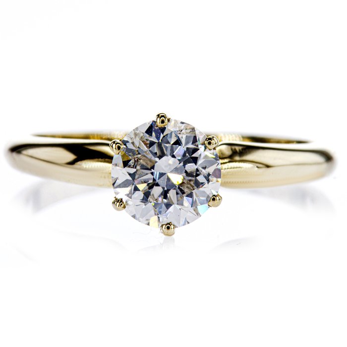 没有保留价 - 订婚戒指 - 14K包金 黄金 -  1.05 tw. 钻石  (天然) 